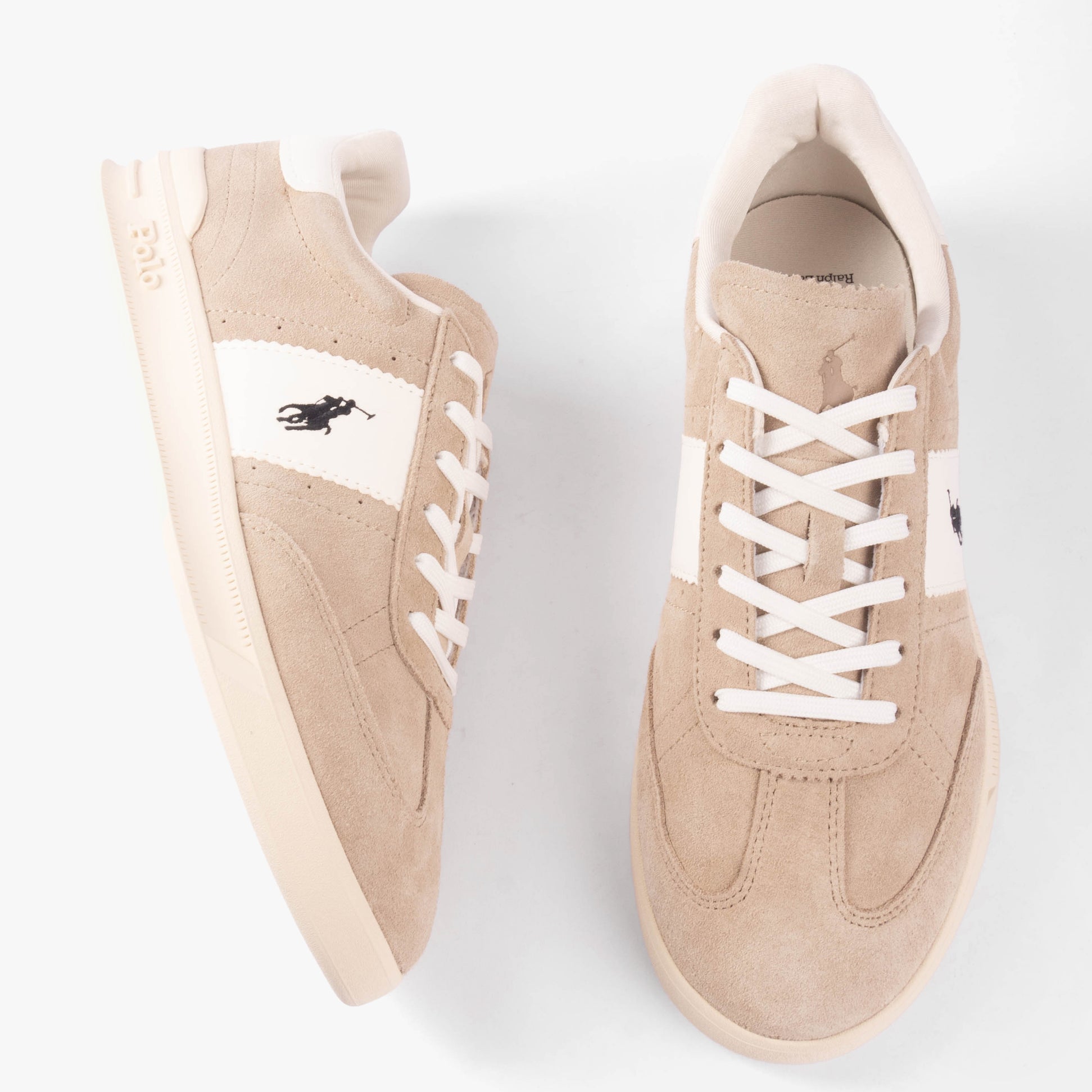 Polo Ralph Lauren Polo Ralph Lauren HERITAGE AERA Mens Trainers Milkshake White
