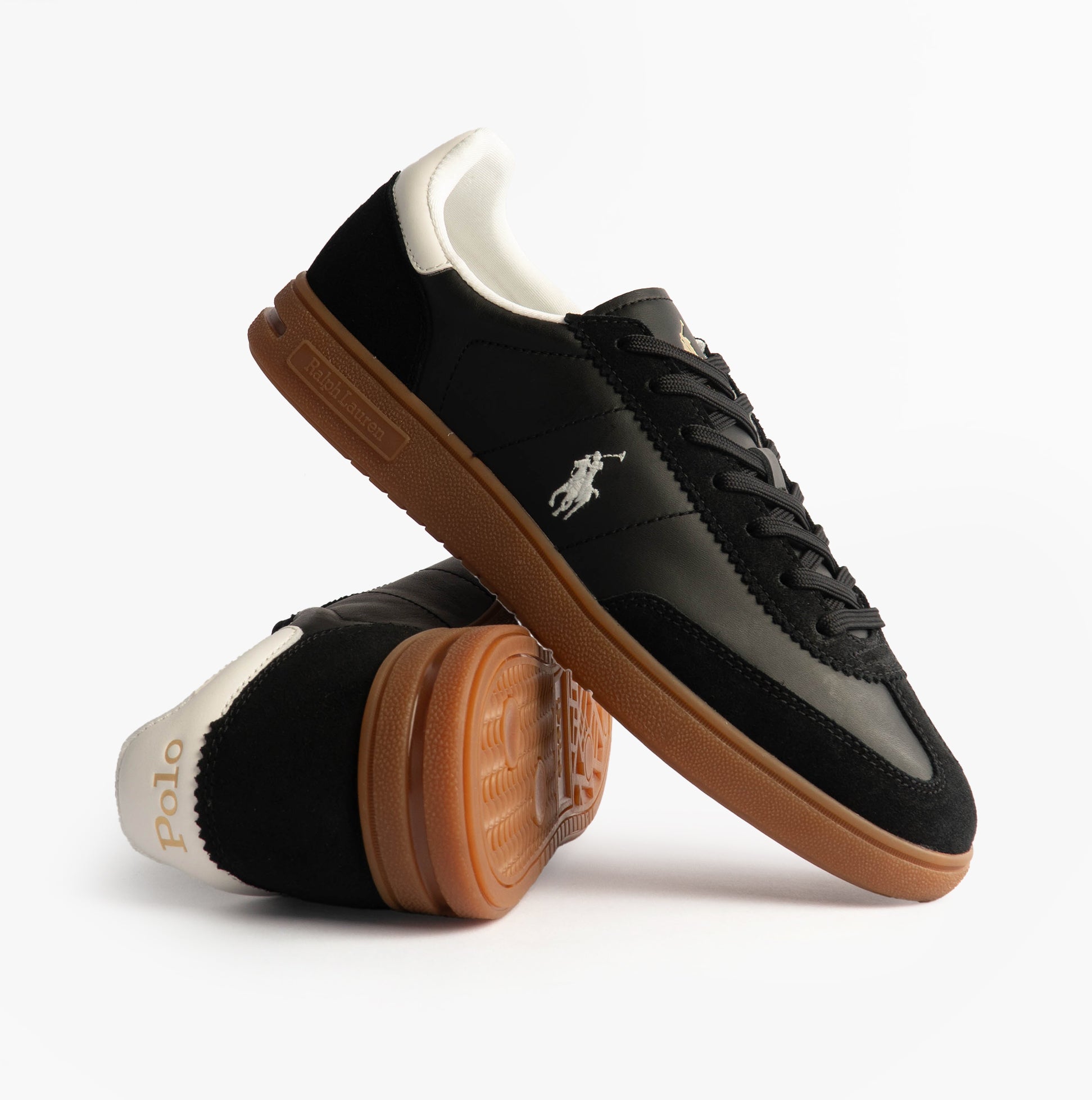 Polo Ralph Lauren Mens Varick Suede & Oxford Lace Up Trainer Black