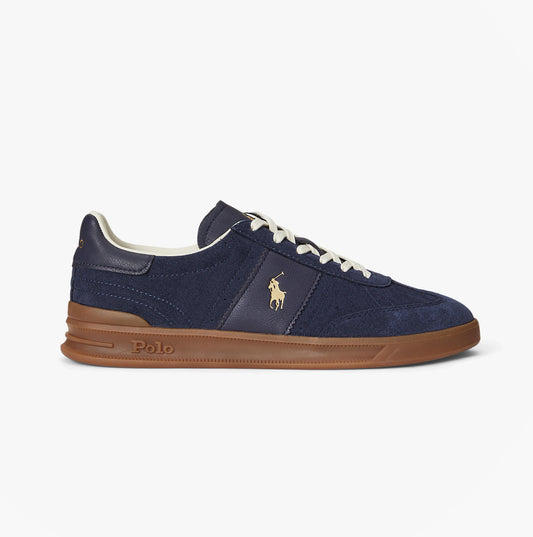 Polo Ralph Lauren Mens Heritage Court II Suede Trainer Navy