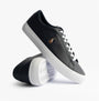 Polo Ralph Lauren LONGWOOD Mens Trainers Hunter Navy side view showcasing leather upper and lace-up closure.