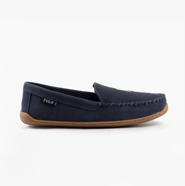 Polo Ralph Lauren BRENAN Mens Slippers Navy/Paper White