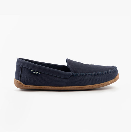 Polo Ralph Lauren BRENAN Mens Slippers Navy/Paper White