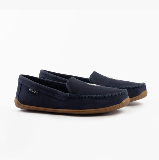 Polo Ralph Lauren BRENAN Mens Slippers Navy/Paper White