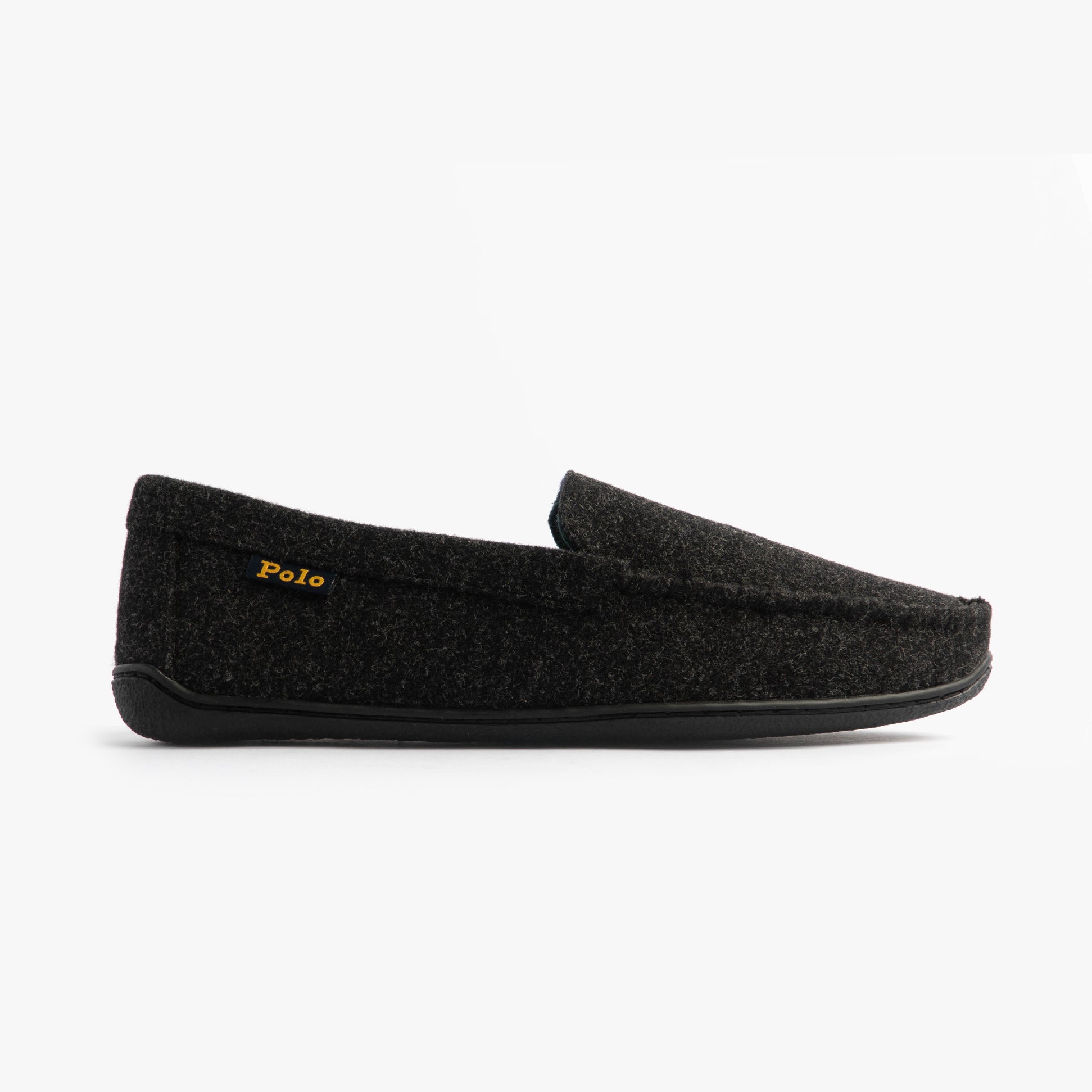Polo Ralph Lauren BRENAN WOOL Mens Dress Shoe Slippers Black/Cream