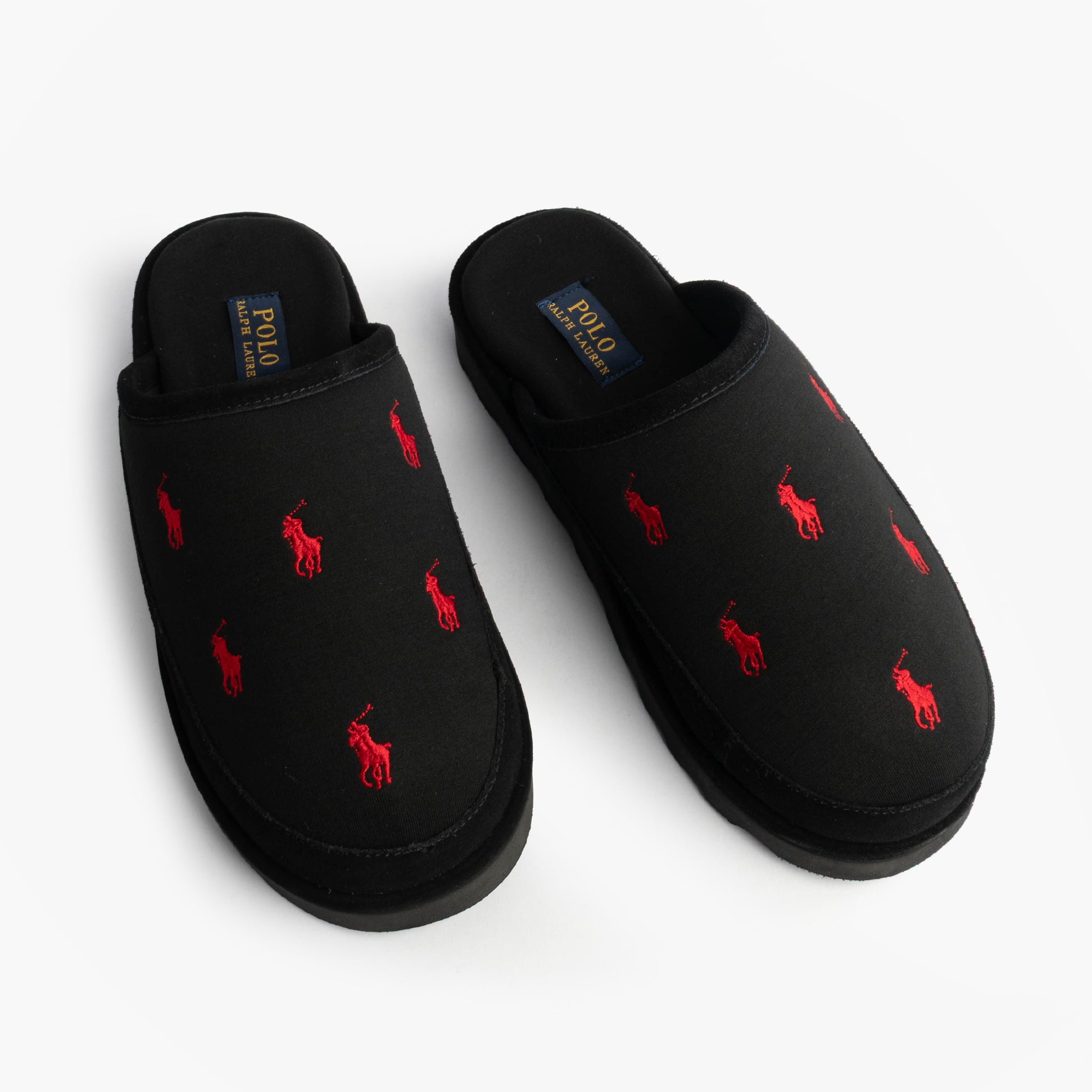 Polo Ralph Lauren READE Suede-Trim Polo Pony Scuff Mule Slipper