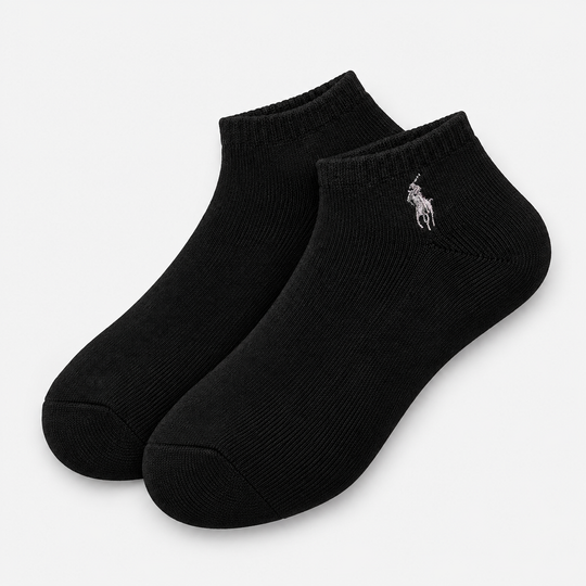 Polo Ralph Lauren Trainer Socks Mens Athletic Socks Black 6 Pack