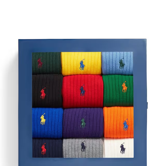 Polo Ralph Lauren CLASSIC CREW Mens Crew Socks Multi