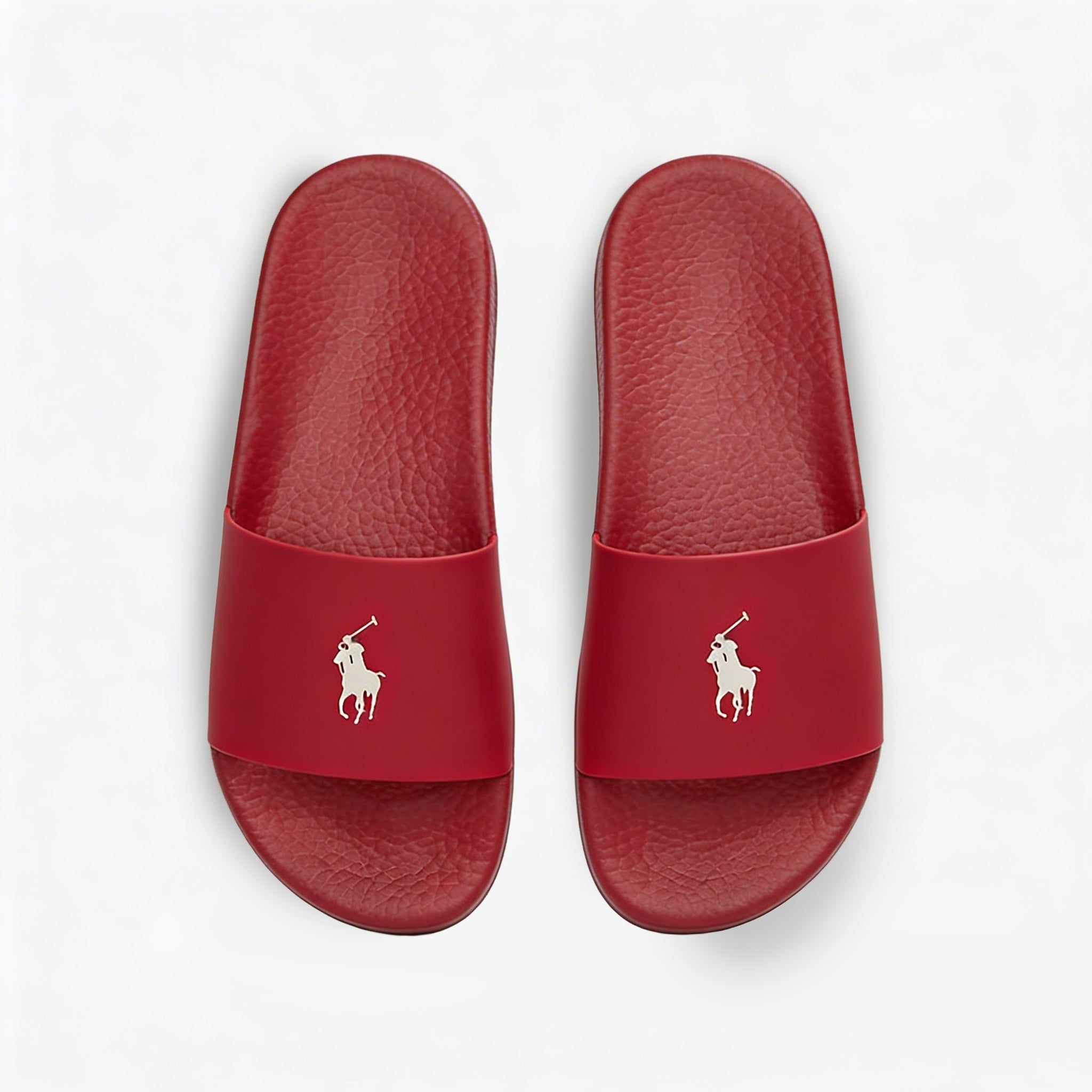 Polo Ralph Lauren POLO SLIDE Mens Sliders Red/Deckwash White