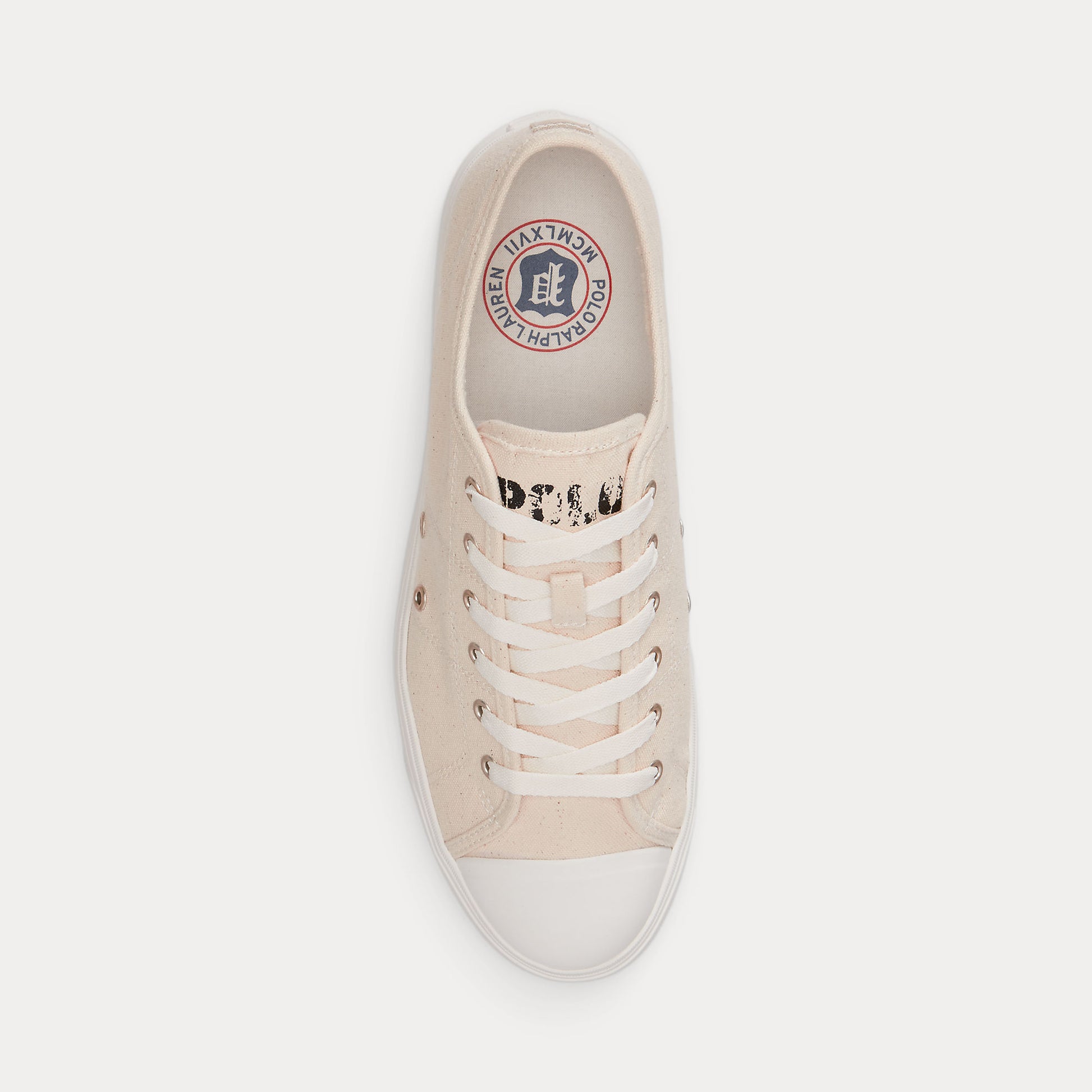 Polo Ralph Lauren AYERS LOW Mens Canvas Trainers Cream