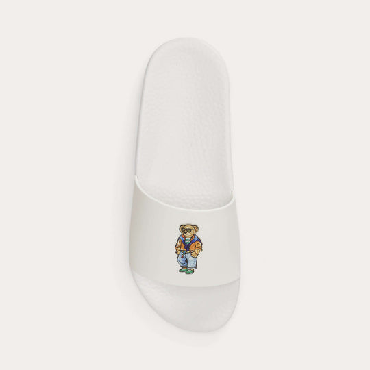 Polo Ralph Lauren POLO SLIDE Mens Sliders White Beach Shop Bear