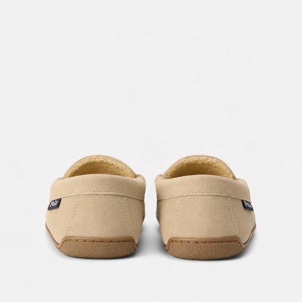 Polo Ralph Lauren BRENAN Mens Moccasins Khaki Suede with Navy