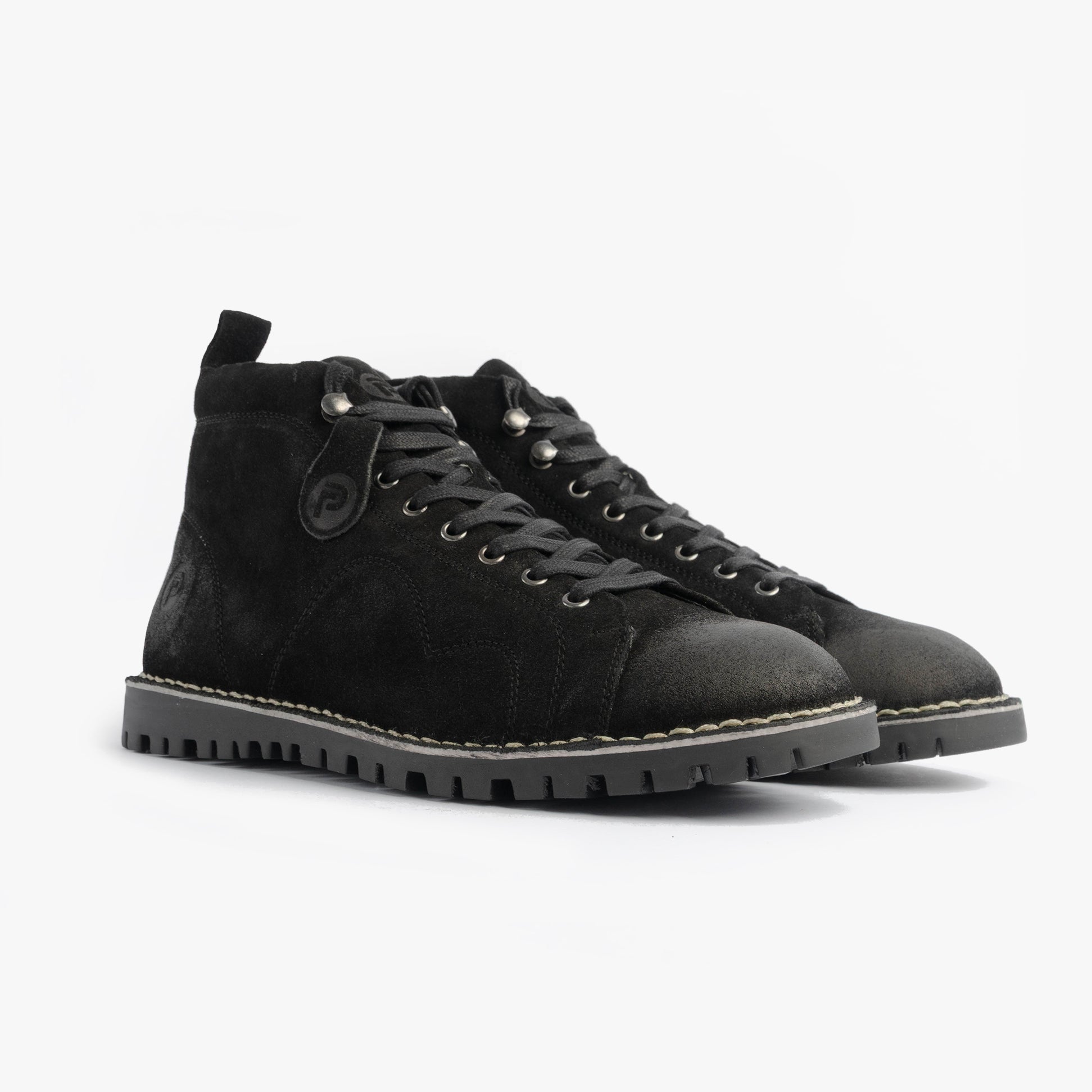 Popps 1961 MOD Mens Suede Boots Black