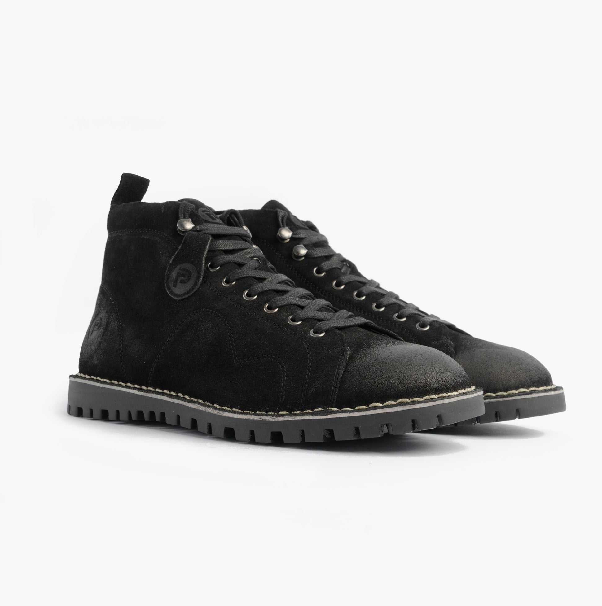 Popps 1961 MOD Mens Suede Boots Black