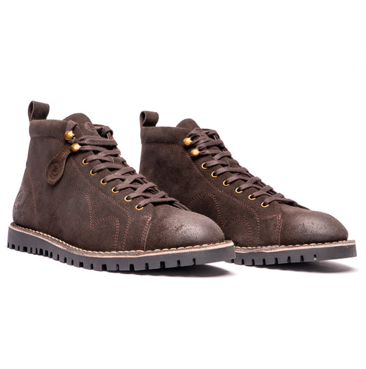 Popps 1961 MOD Mens Suede Boots Brown