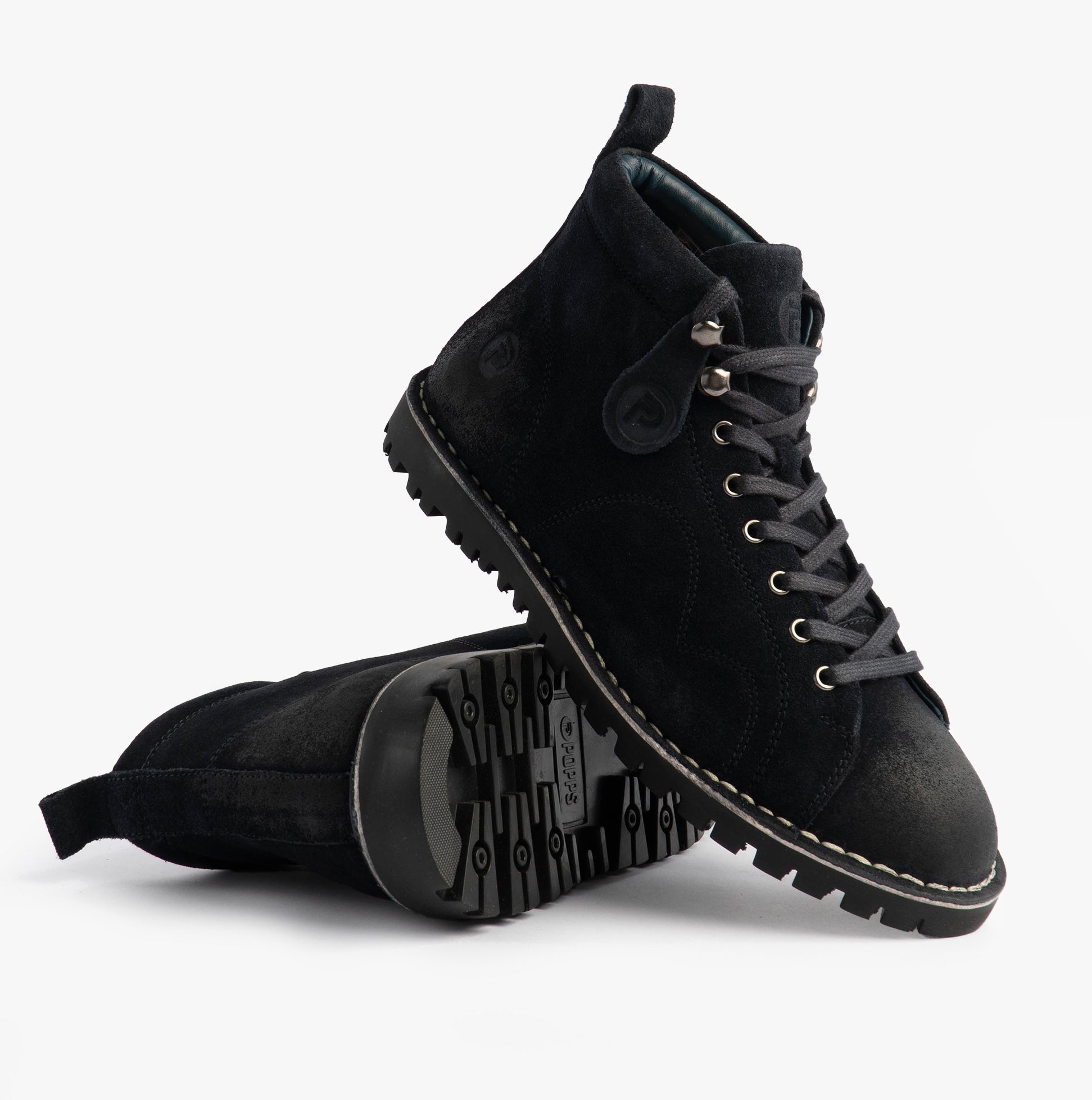 Popps 1961 MOD Mens Suede Boots Navy