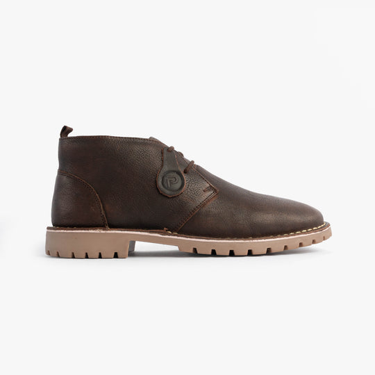 Popps COOPER Mens Desert Boots Dark Brown