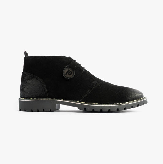 Popps COOPER Mens Desert Boots Black