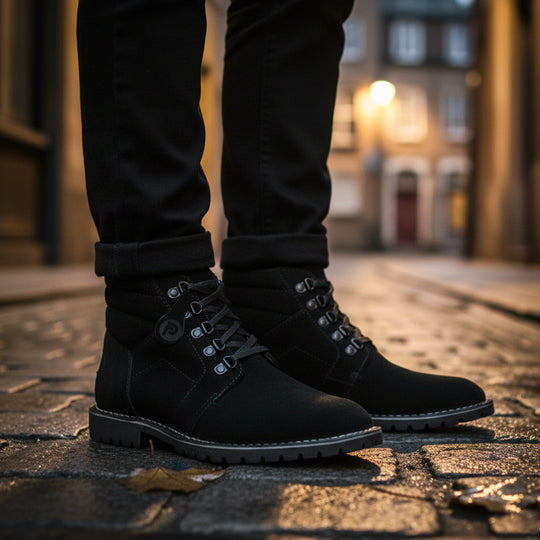 Popps TROOPER Mens Desert Boots Black