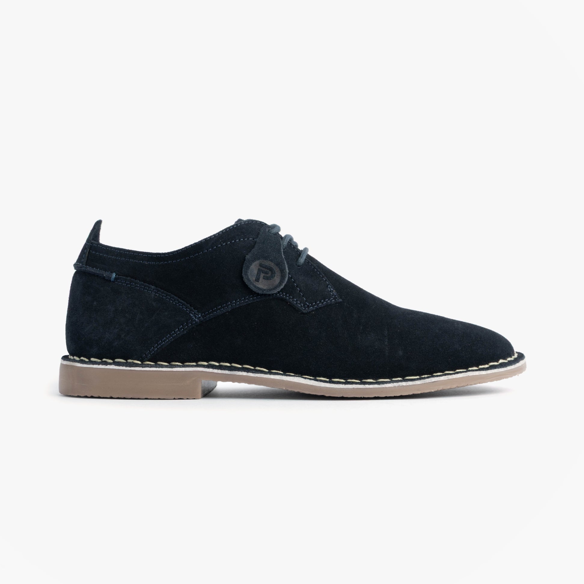 Popps JONAS Mens Suede Desert Shoes Navy