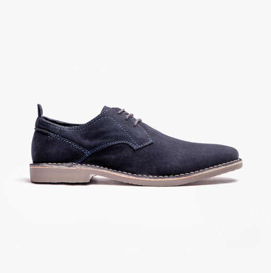 Popps JONAS Mens Suede Desert Shoes Navy