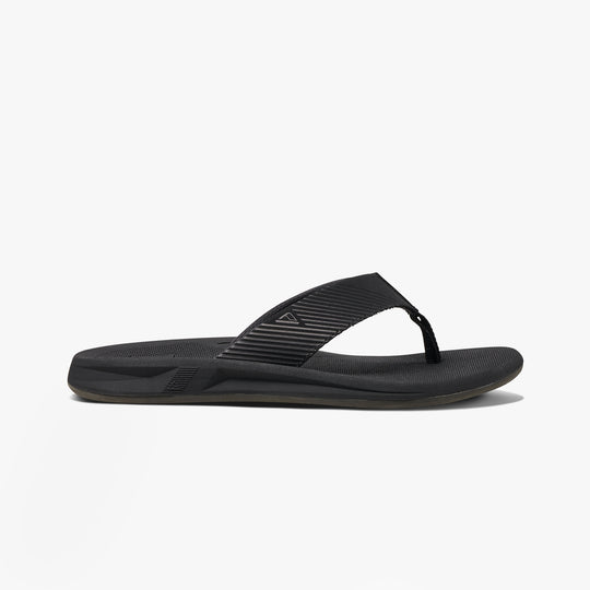 Reef PHANTOM II Mens Sandals Black side view showcasing the synthetic upper and EVA sole.
