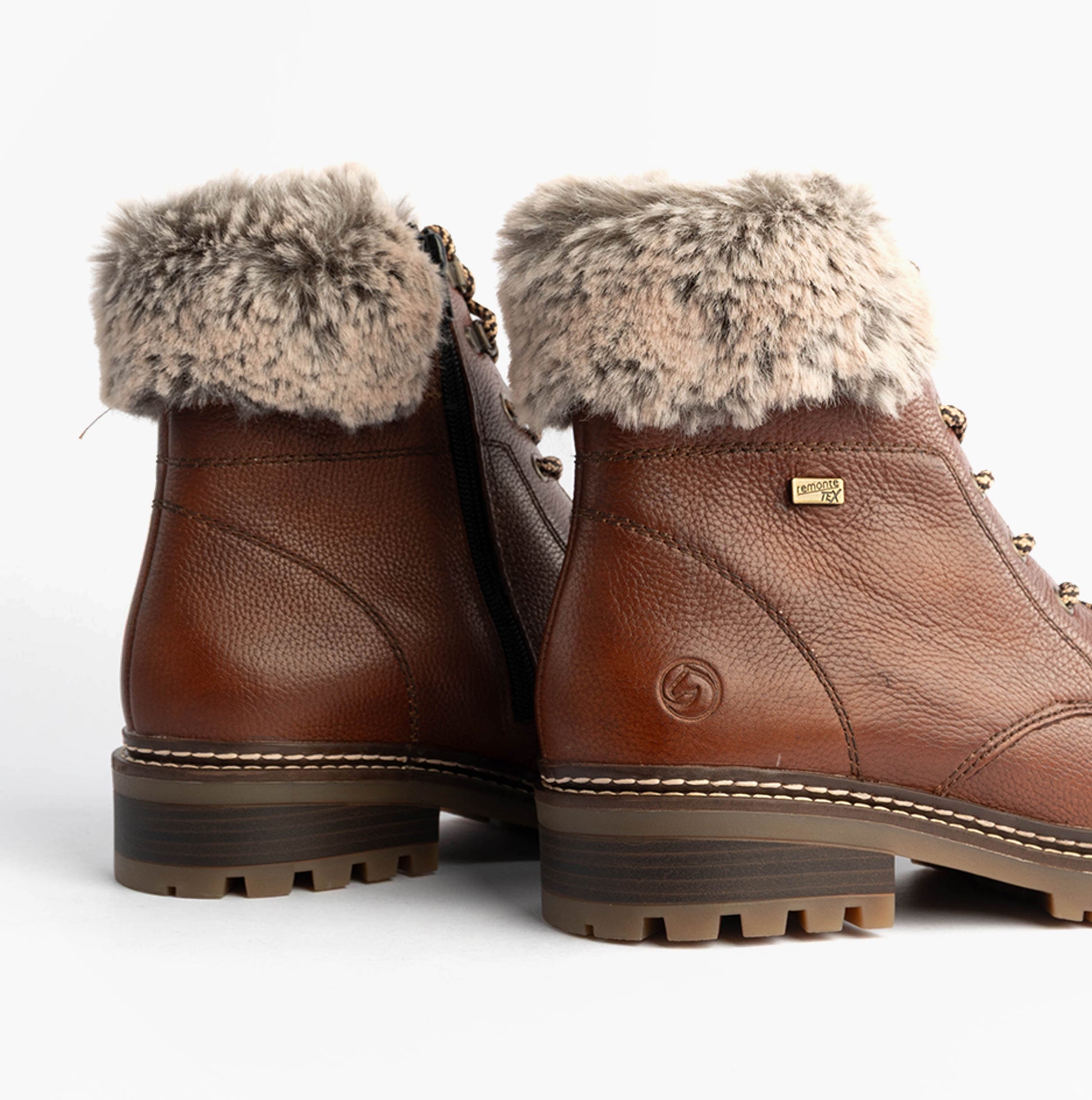 Remonte D0B74-24 Womens Fur Ankle Boots Brown