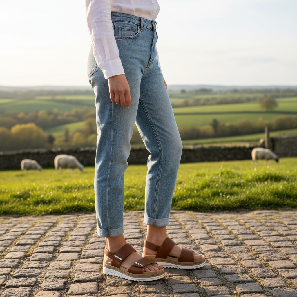 Remonte D0Q59 Womens Ankle Strap Sandals Brown