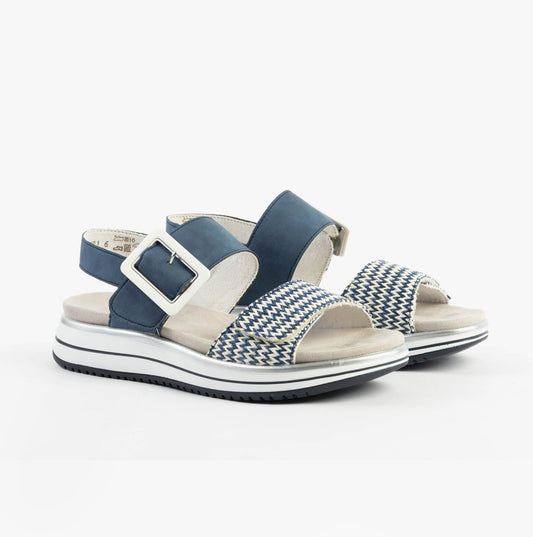 D1J53-14 Womens Sandals Blue Combination