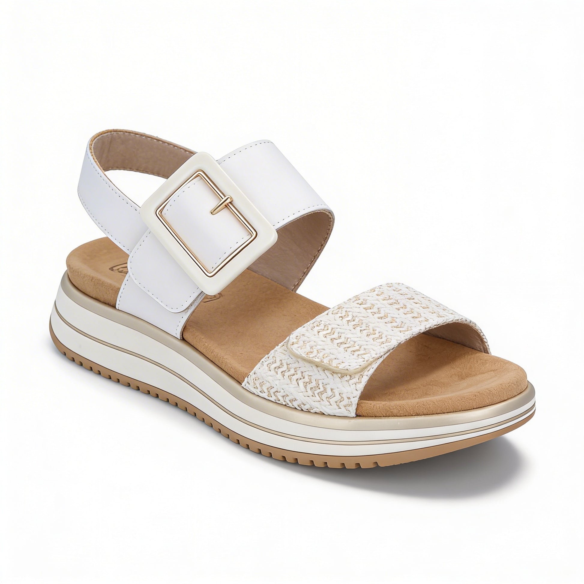 Remonte D1J53 Womens Cross Strap Sandals White