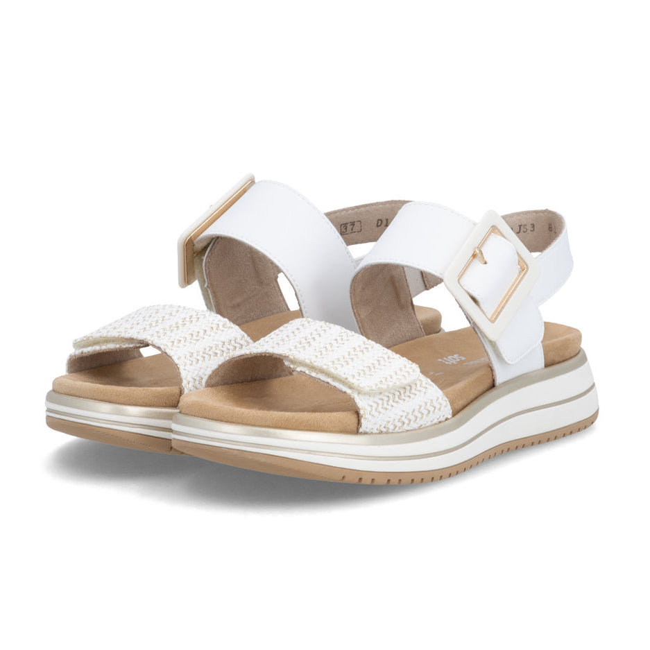 Remonte D1J53 Womens Cross Strap Sandals White