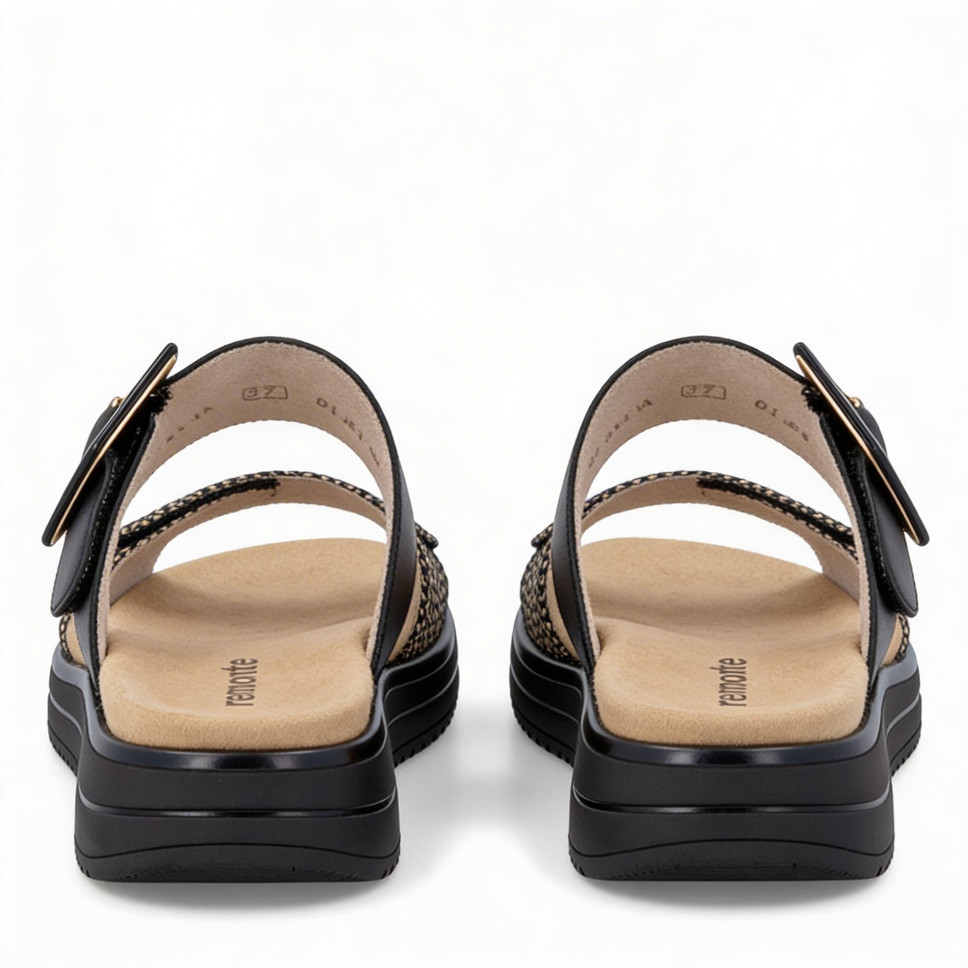 Remonte D1J61 Womens Cross Strap Sandals Black/Brown