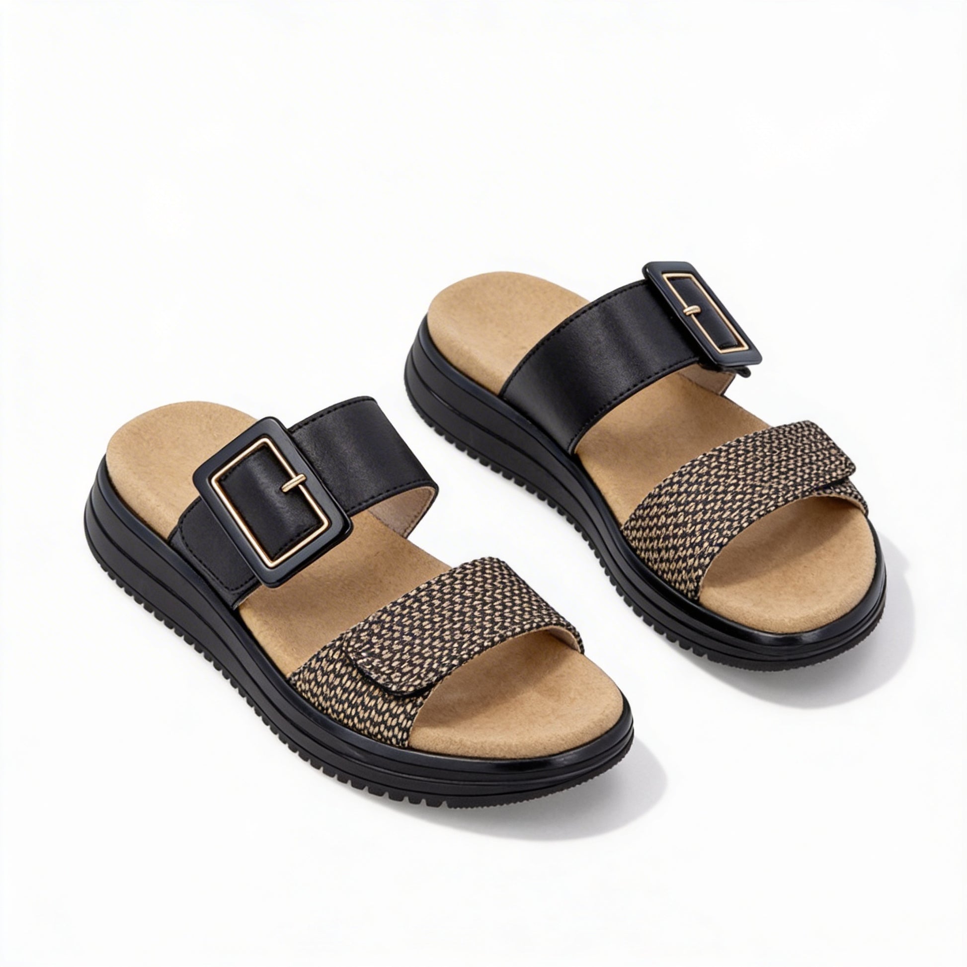 Remonte D1J61 Womens Cross Strap Sandals Black/Brown