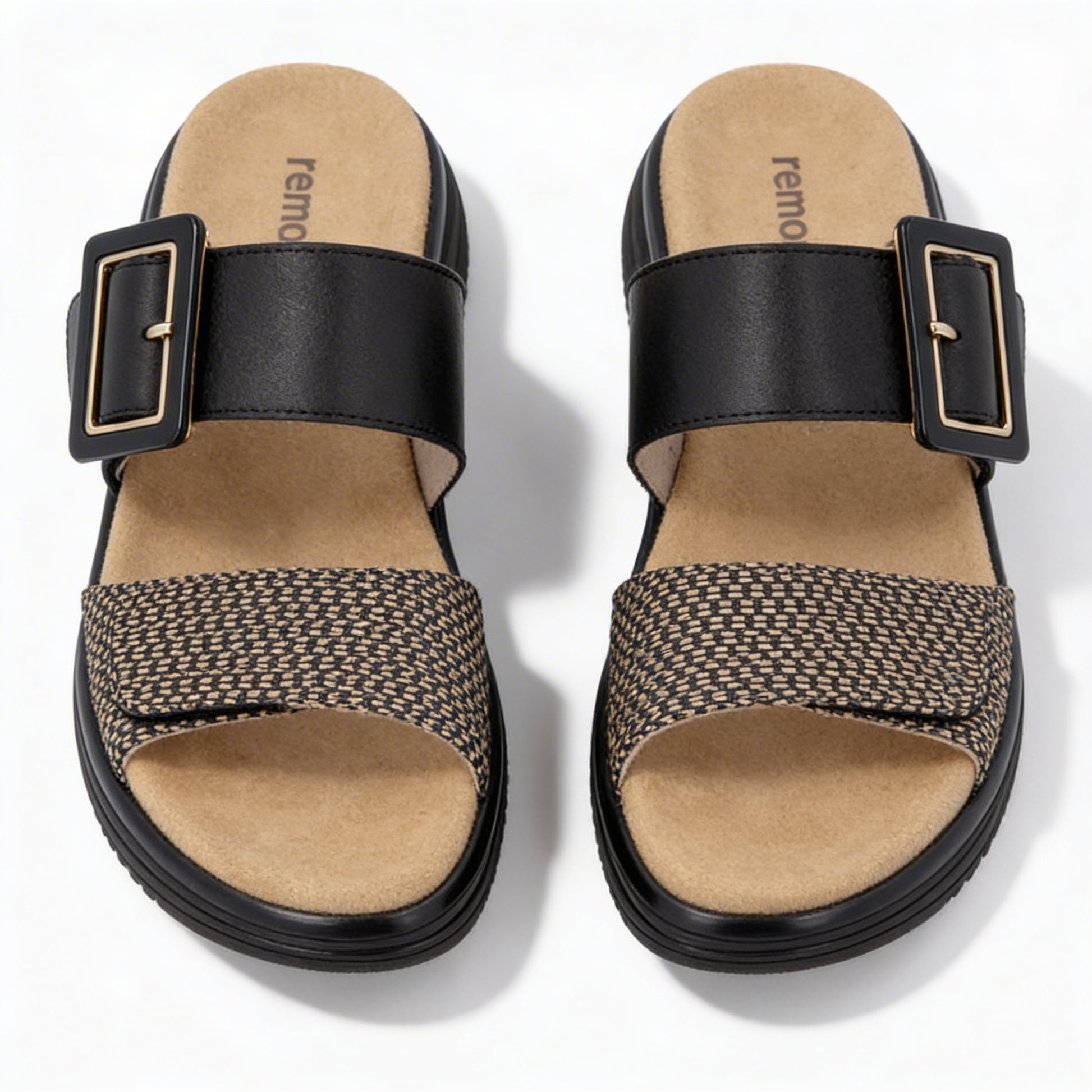 Remonte D1J61 Womens Cross Strap Sandals Black/Brown
