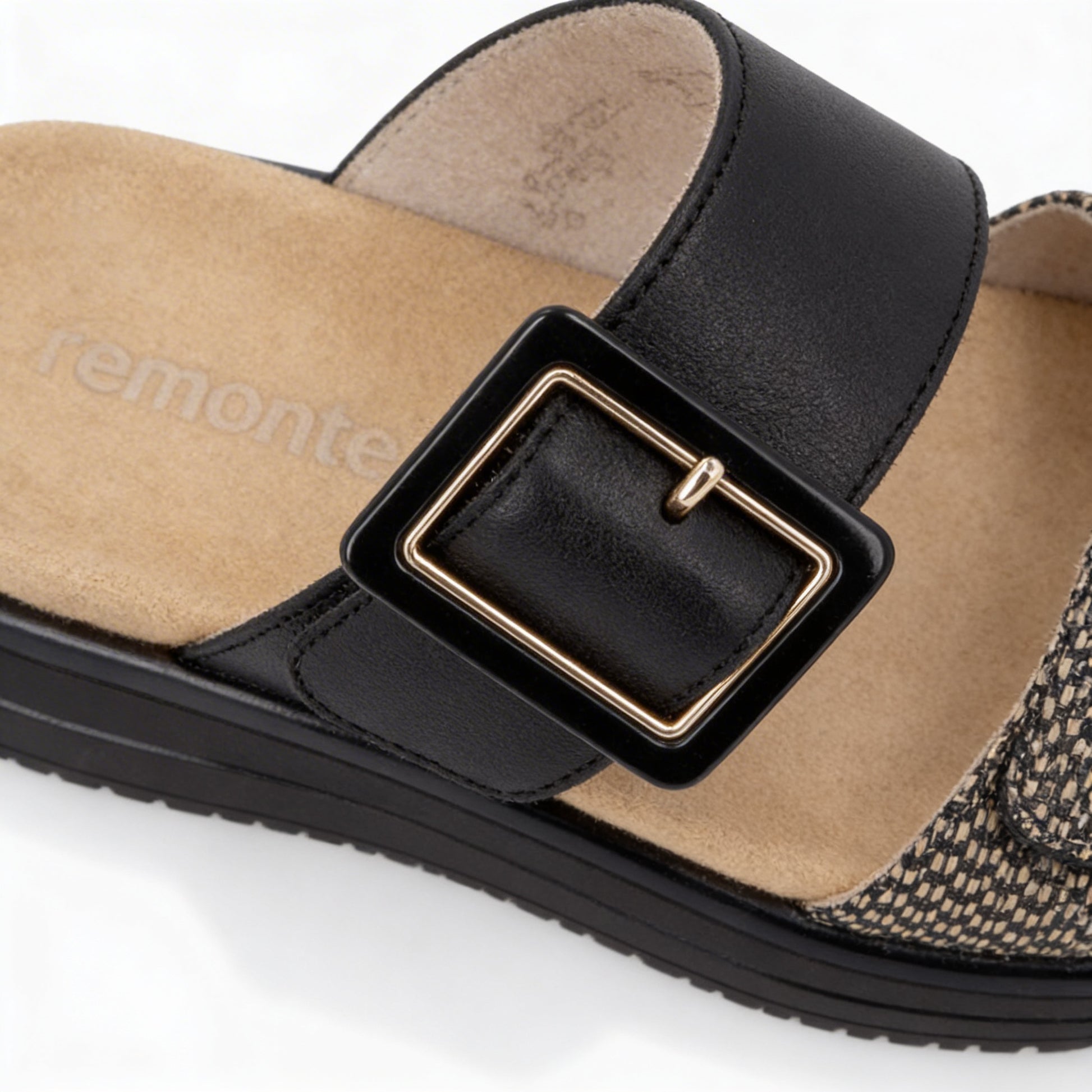 Remonte D1J61 Womens Cross Strap Sandals Black/Brown