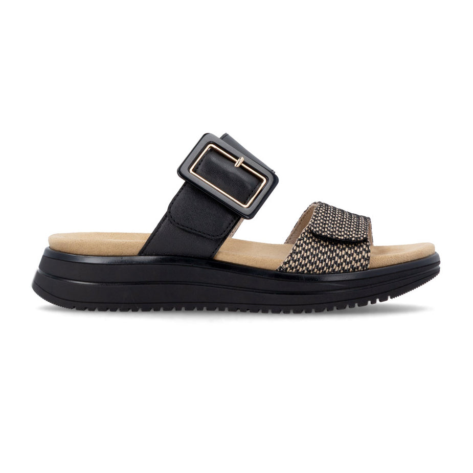 Remonte D1J61 Womens Cross Strap Sandals Black/Brown