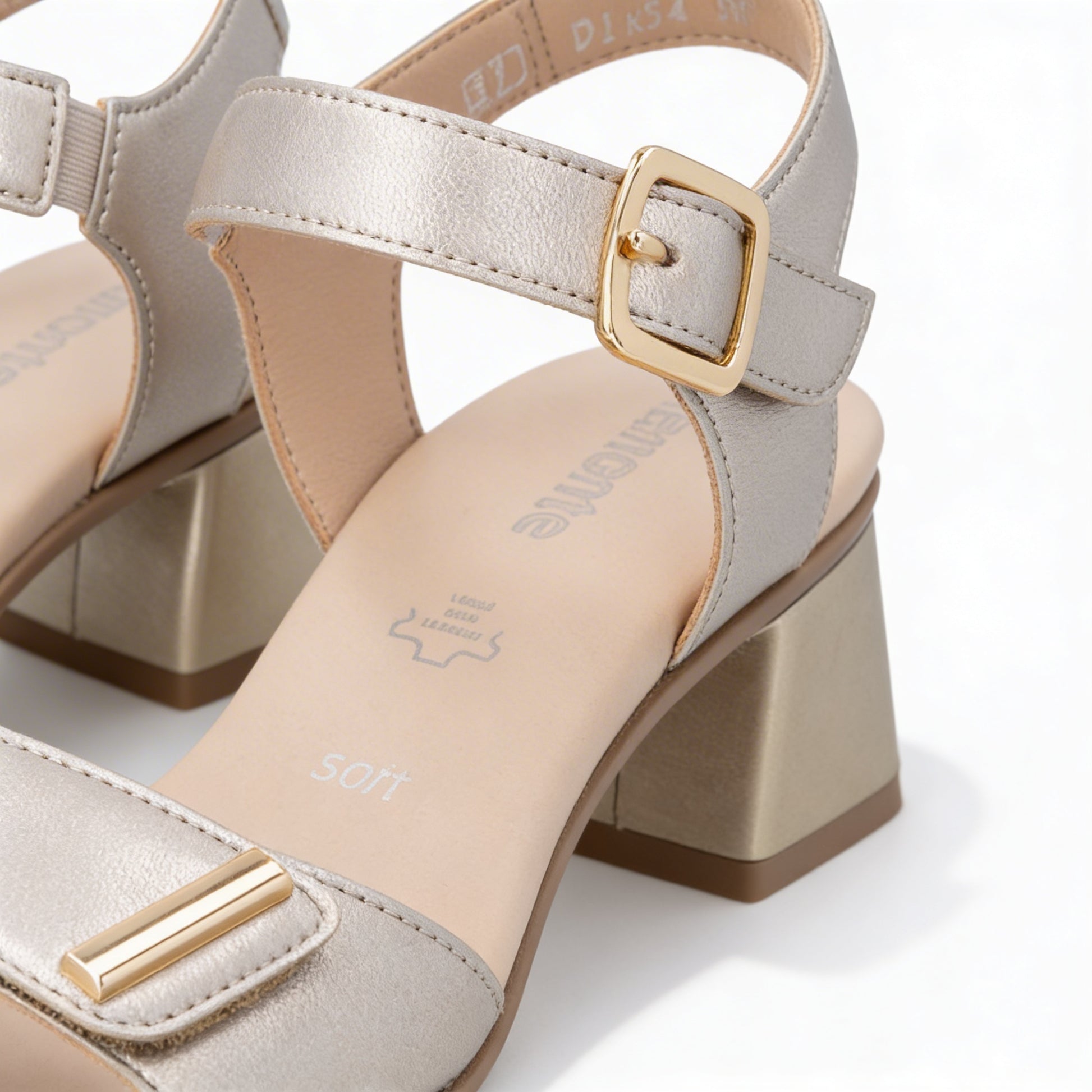 Remonte D1K54 Womens Ankle Strap Sandals Pale Gold