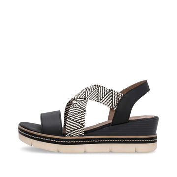 D2L54-03 Womens Sandals Black Combination