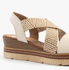 D2L54-60 Womens Sandals Beige Combination