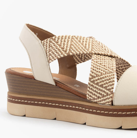 D2L54-60 Womens Sandals Beige Combination