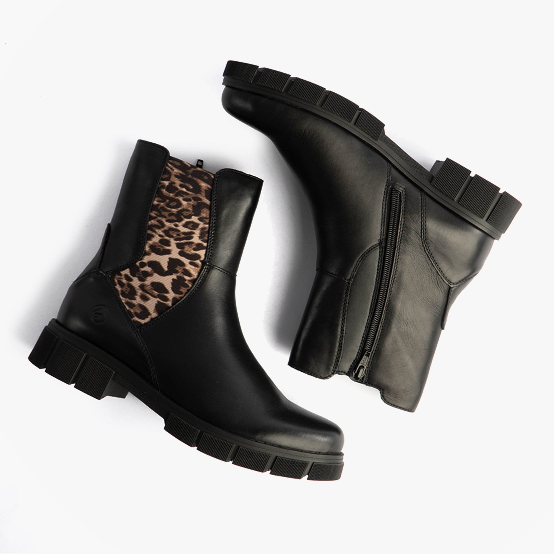 Remonte D2S70-03 Womens Side Zip Chelsea Boots Black