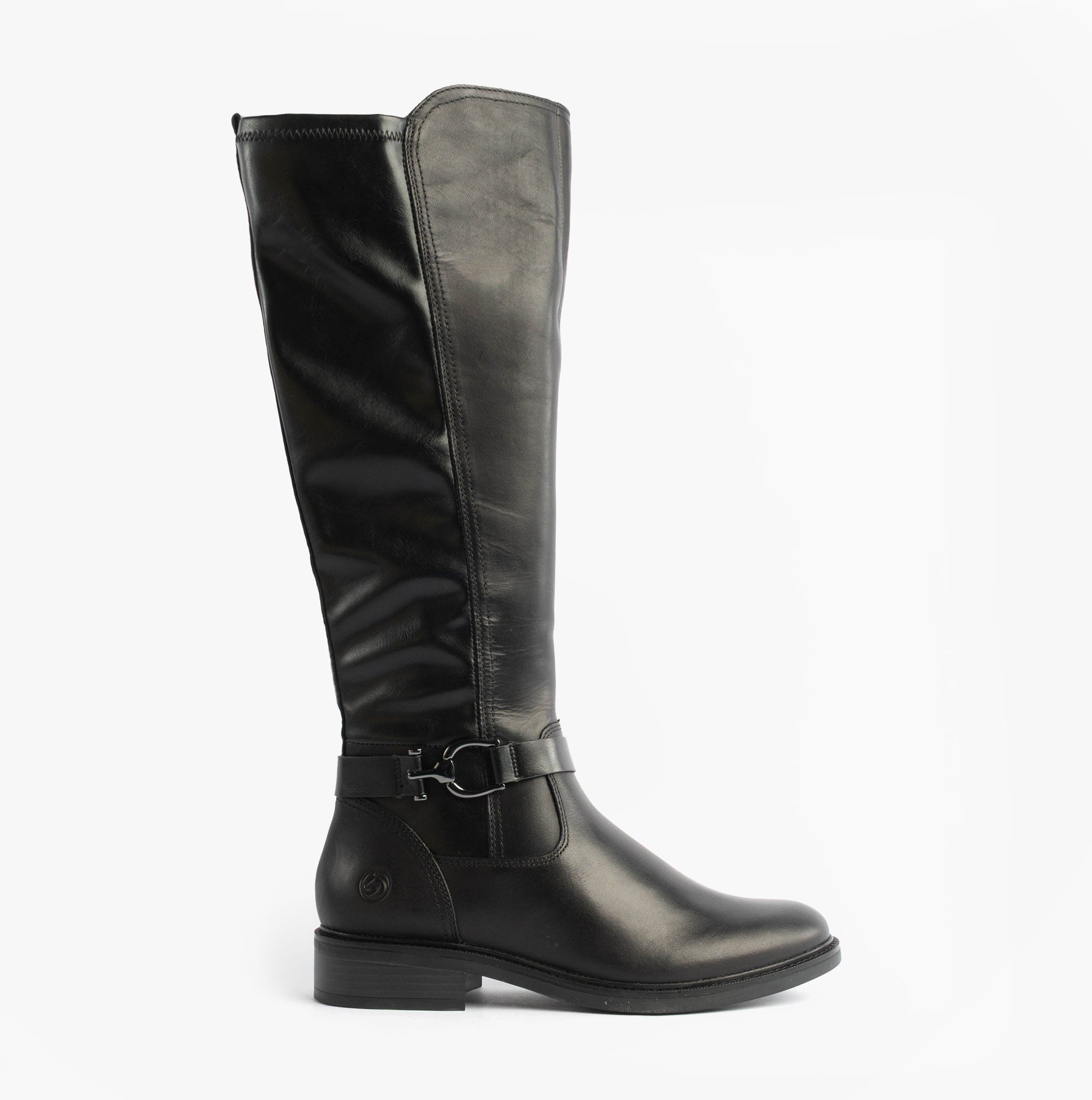 Remonte Womens Leather Tall Knee High Boots Black