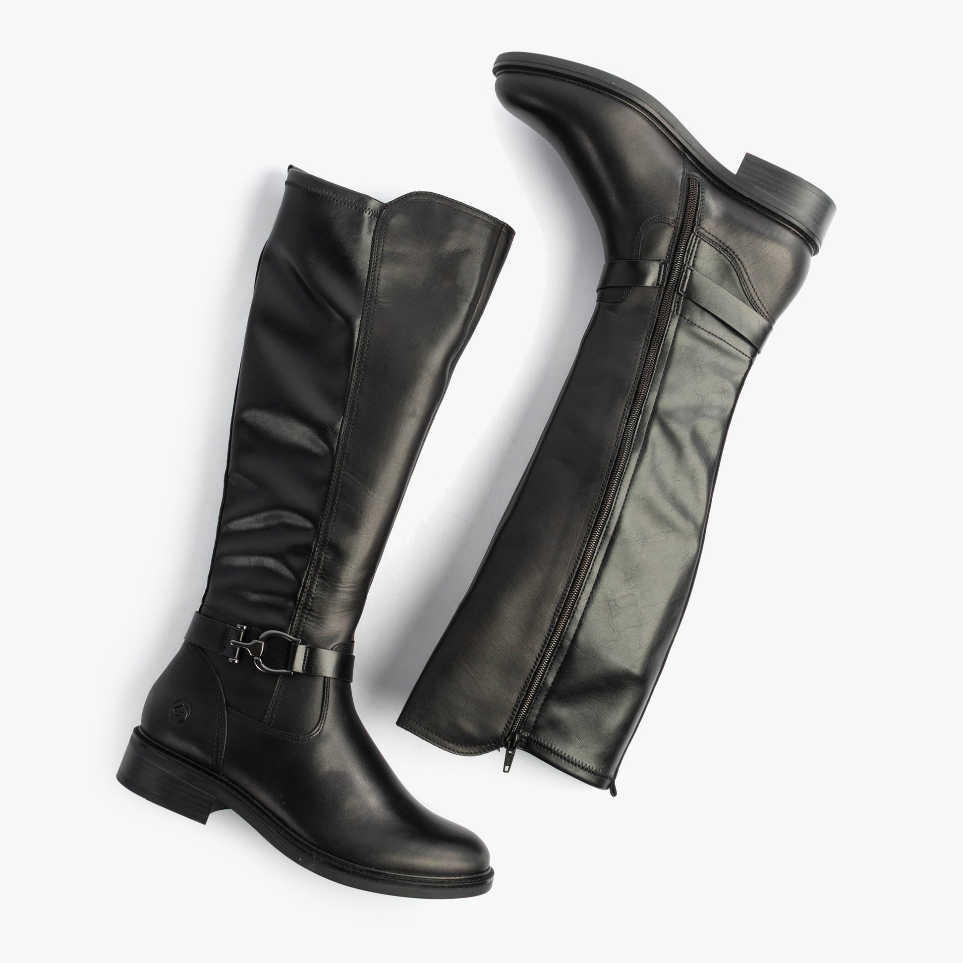 Remonte Womens Leather Tall Knee High Boots Black