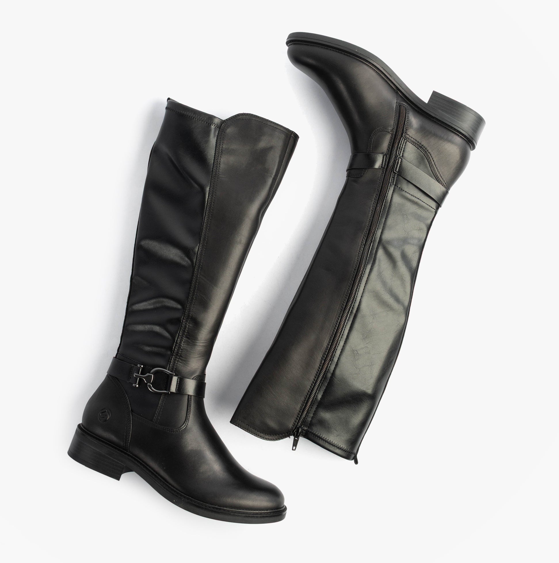 Remonte Womens Leather Tall Knee High Boots Black