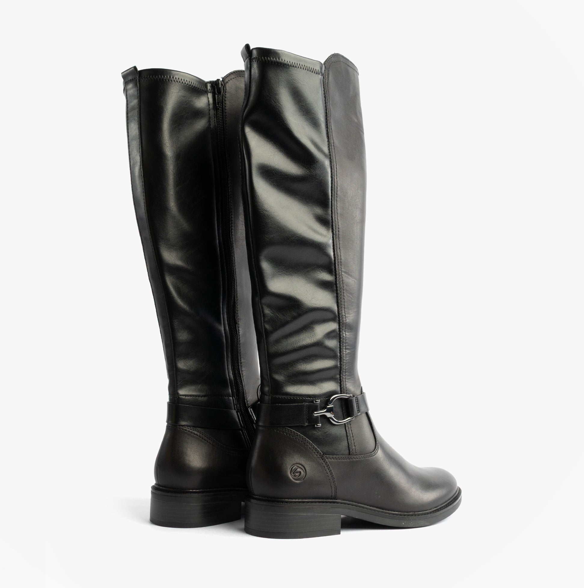 Remonte Womens Leather Tall Knee High Boots Black