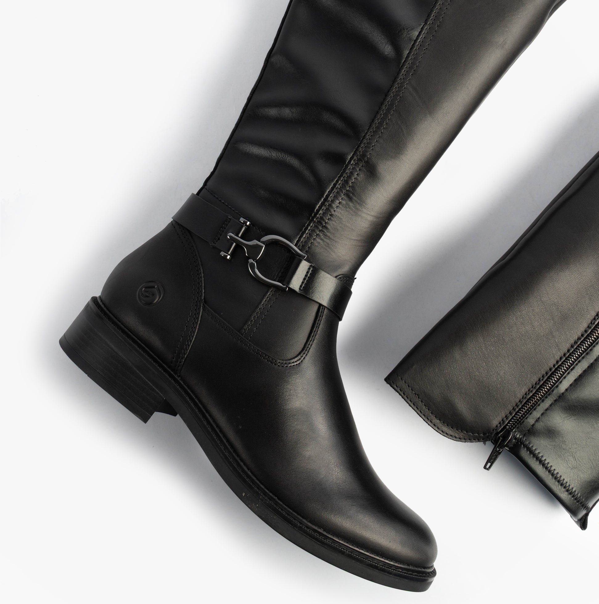 Remonte Womens Leather Tall Knee High Boots Black