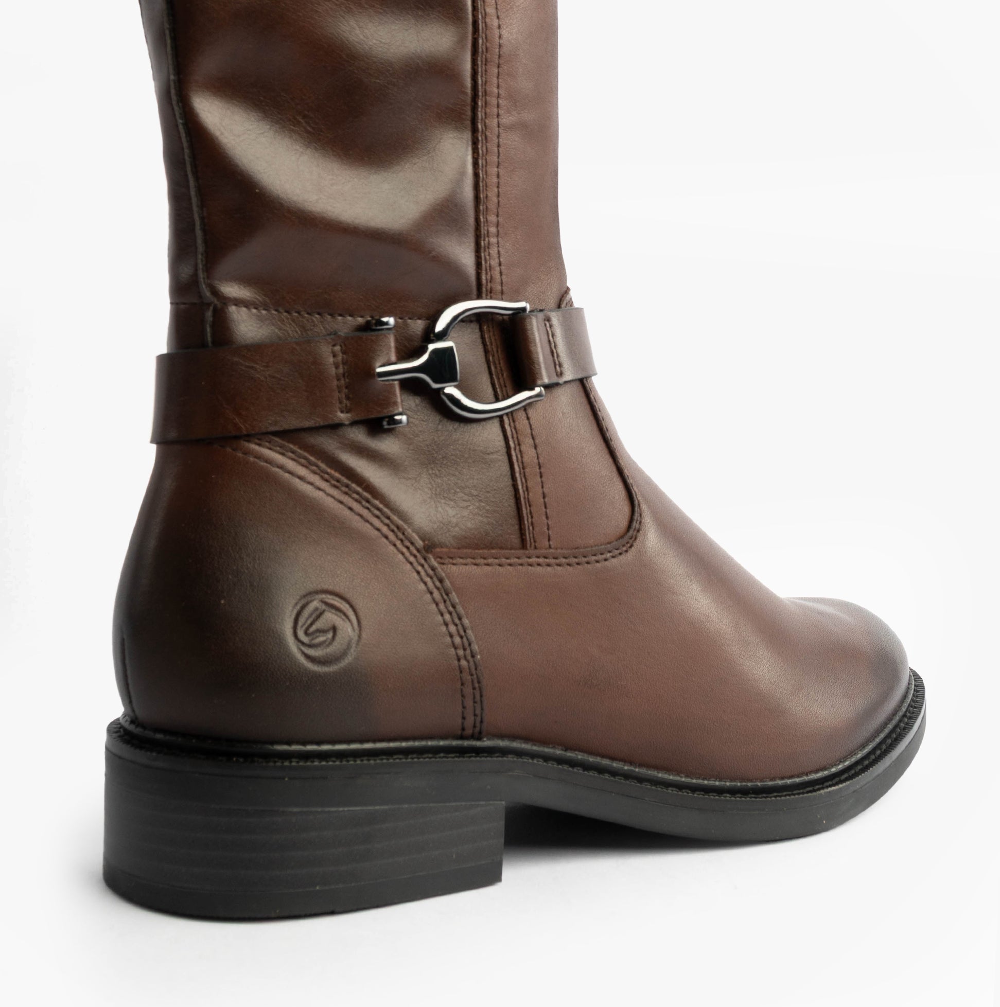 Remonte Womens Leather Tall Knee High Boots Brown