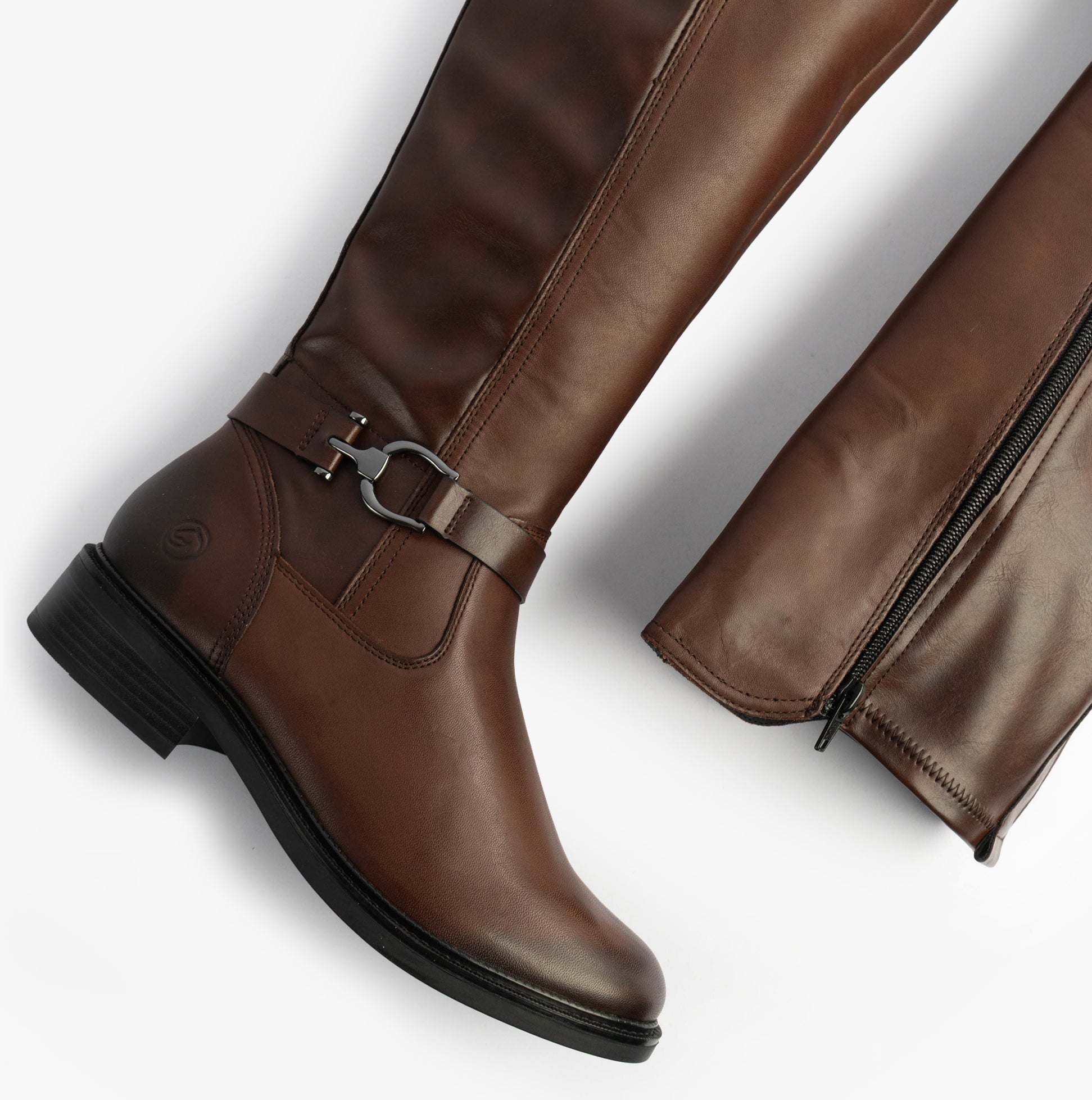 Remonte Womens Leather Tall Knee High Boots Brown