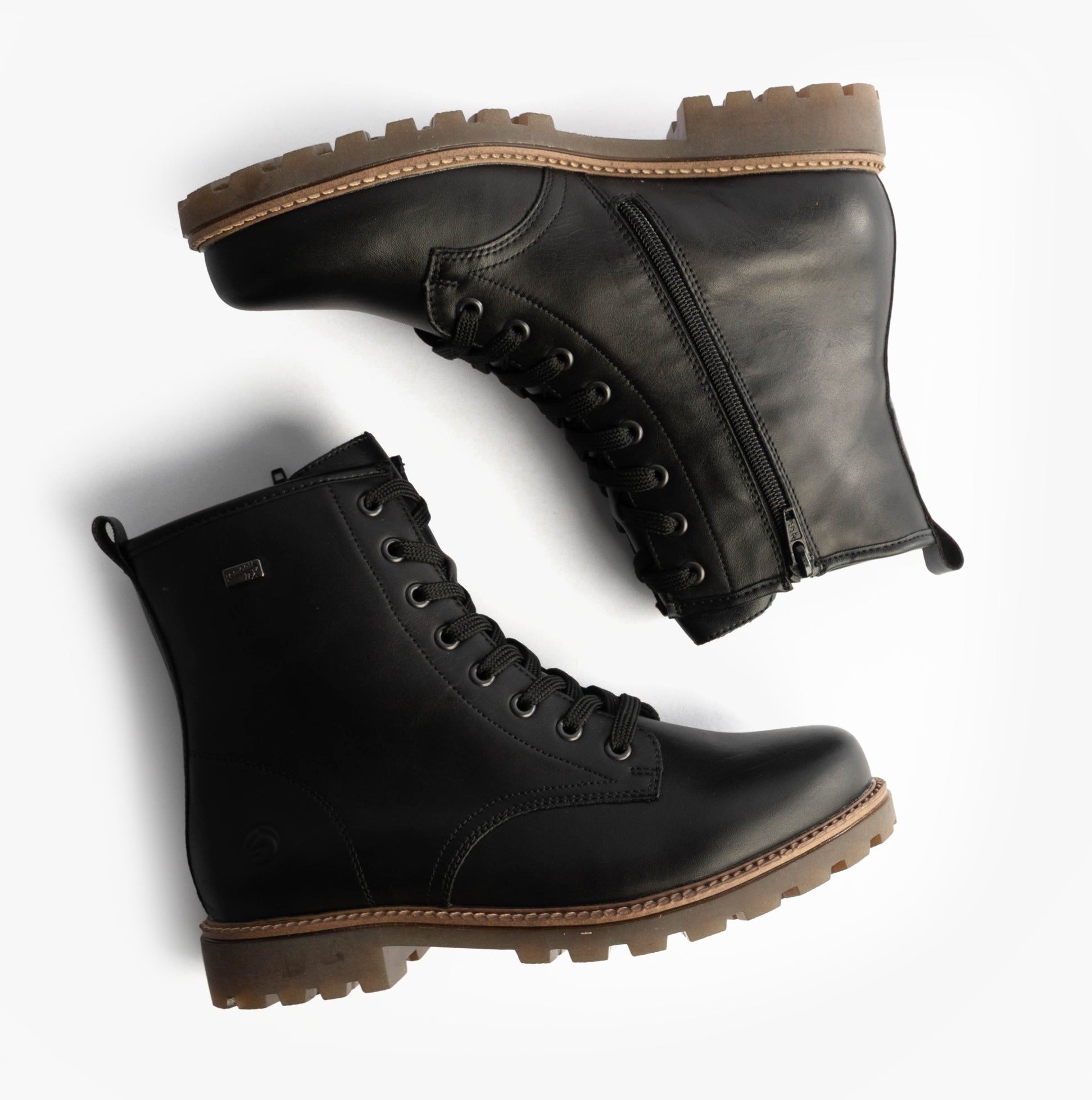 Remonte Womens Leather Ankle Zip Boots Black