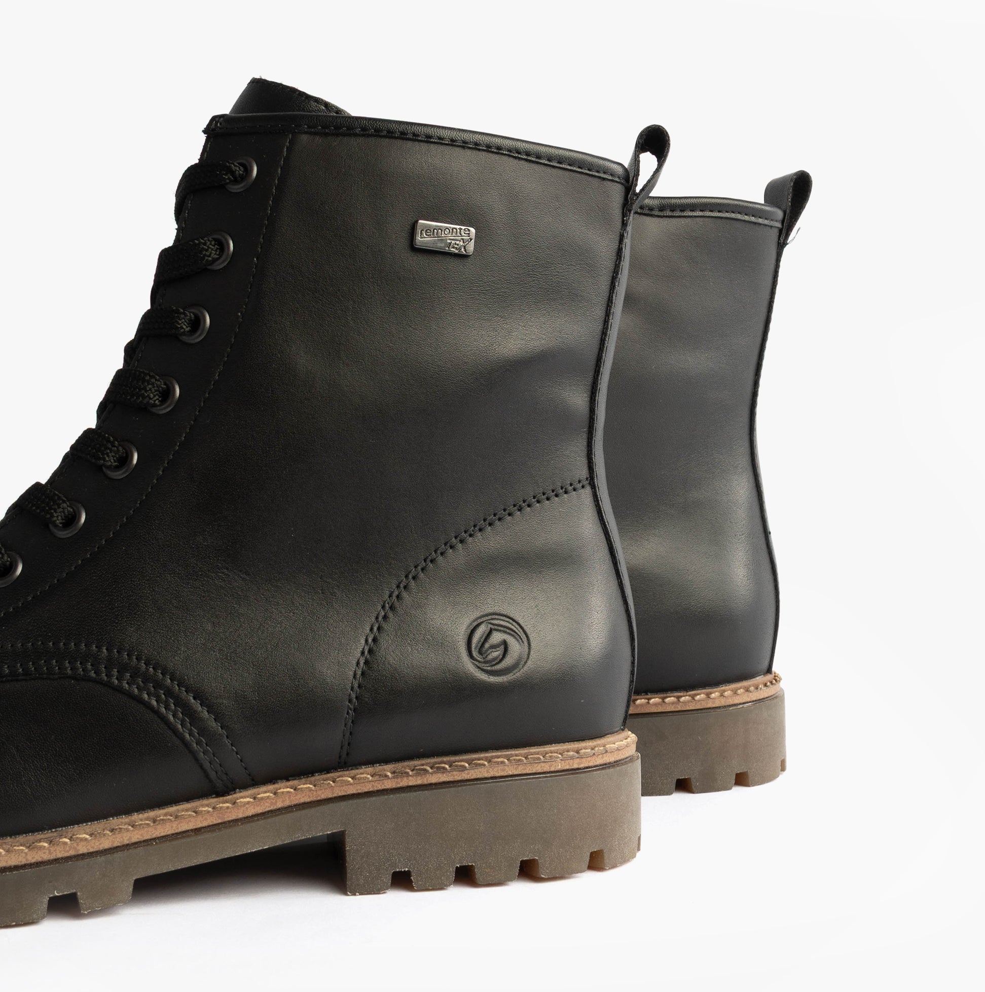 Remonte Womens Leather Ankle Zip Boots Black