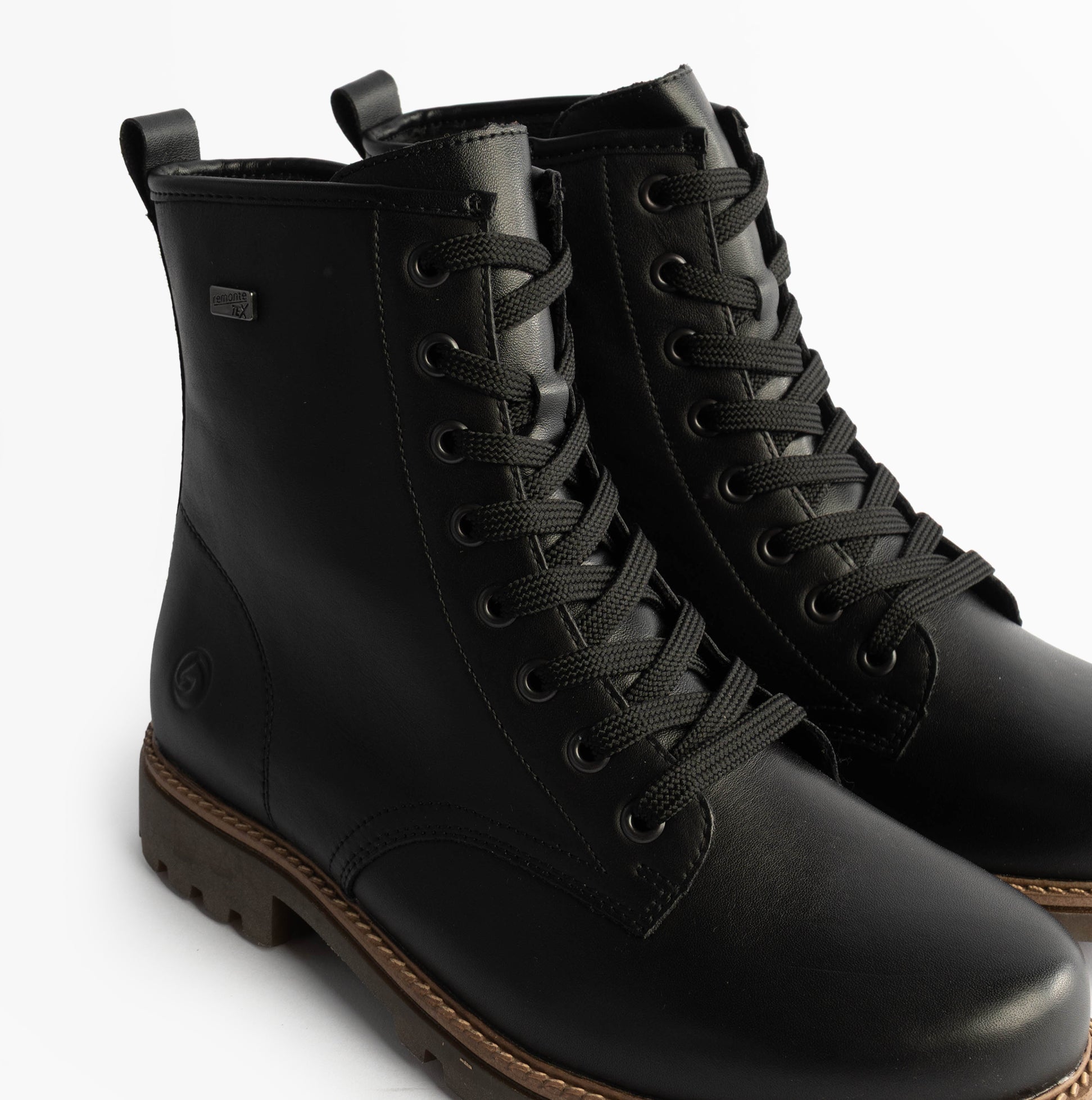 Remonte Womens Leather Ankle Zip Boots Black